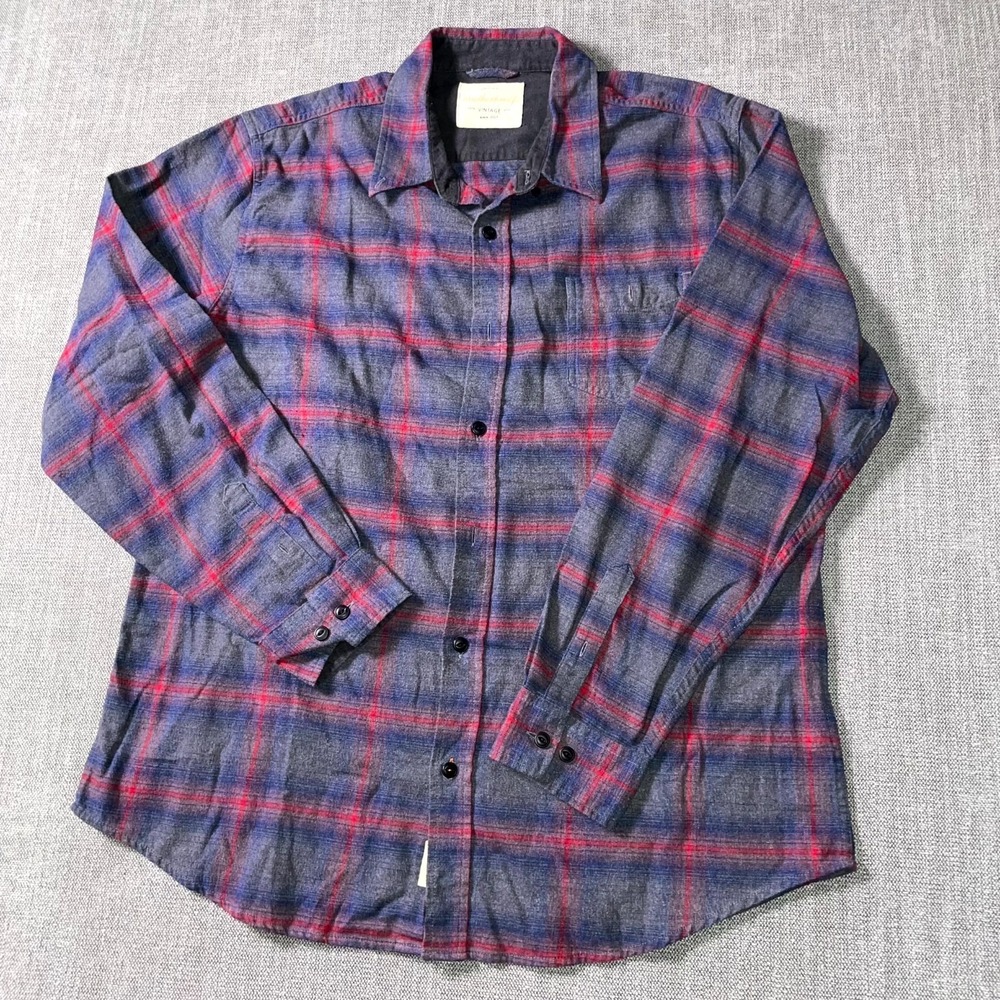 Weatherproof Vintage Flannel Shirt Mens XL Multicolor Plaid Pleated Button Up